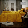 11358633 teddy plain duvet set double ochre 1 1