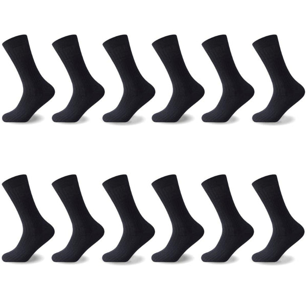 12pk Mens 100% Cotton Socks