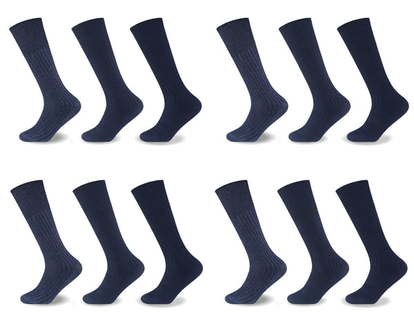 12PK MENS 100% COTTON RICH LONGHOSE SOCKS