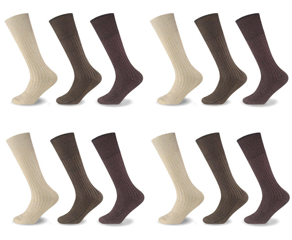 12PK MENS 100% COTTON RICH LONGHOSE SOCKS