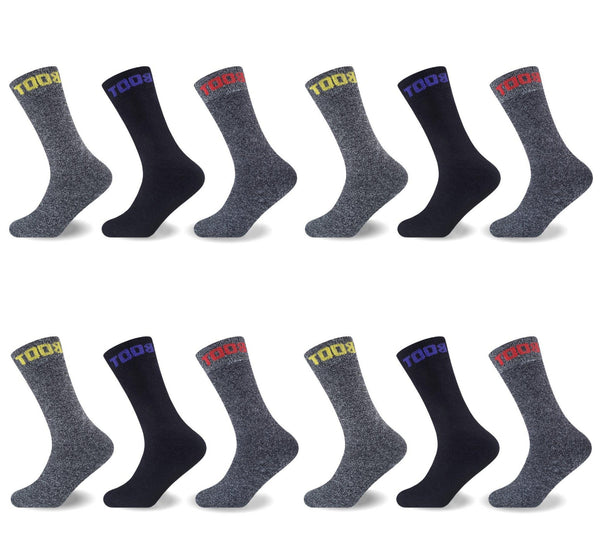 12PK MENS MELANGE BOOT SOCKS