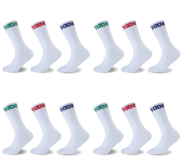 12PK MENS MELANGE BOOT SOCKS