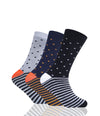 GC Men's Dot & Stripe Pattern Socks – 12 Pack