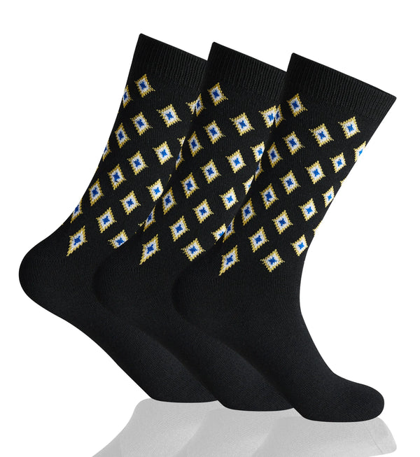 GC Men's Triangle Pattern Dress Socks – 12 Pack