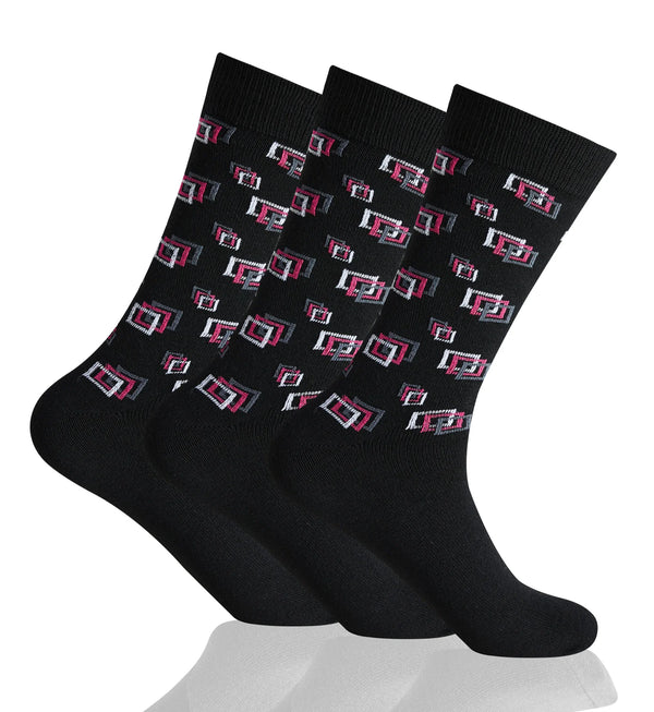 GC Men's Square Pattern Dress Socks – 12 Pack