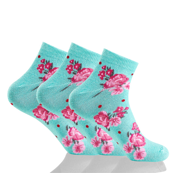 GC Women's Rose Print Socks – 12 Pack