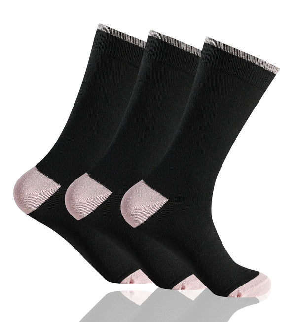 GC Women's Cotton-Rich Reinforced Heel & Toe Socks – 12 Pack