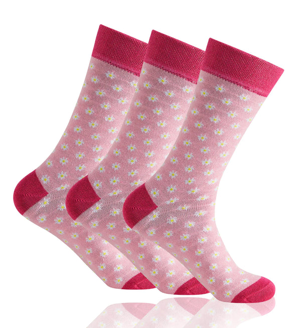 GC Women's Diabetic Comfort Daisy Print Socks – 12 Pack