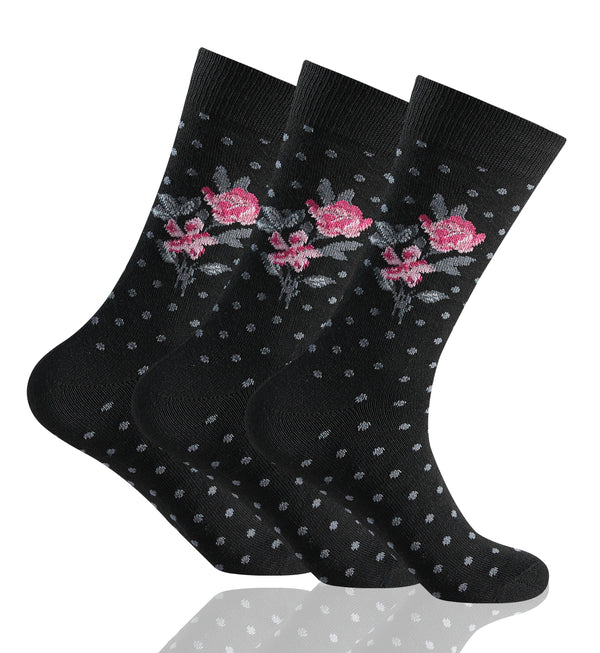 GC Women's Floral Print Cotton Socks – 12 Pack