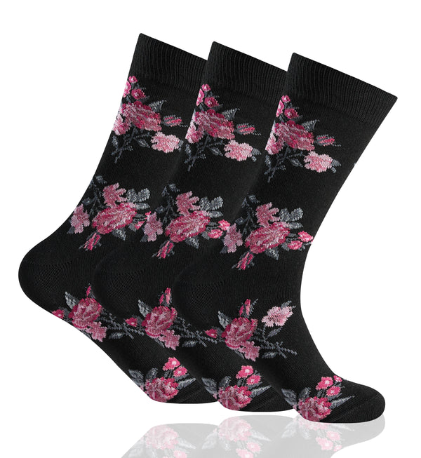 GC Women's Floral Print Cotton Socks – 12 Pack