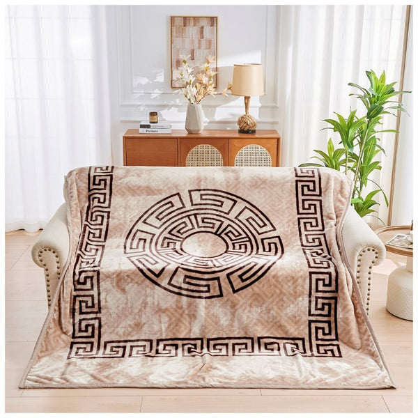 GC Soft Touch Greek Key Fleece Blanket