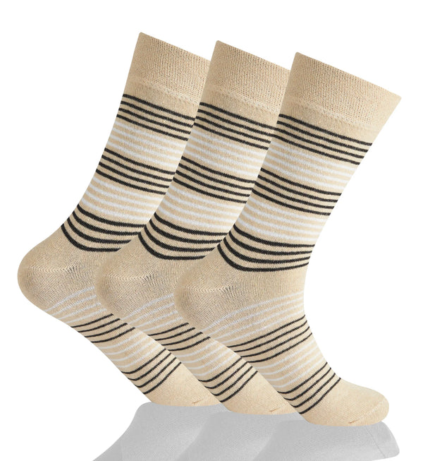 GC Men's Diabetic Comfort Striped Socks – 12 Pack