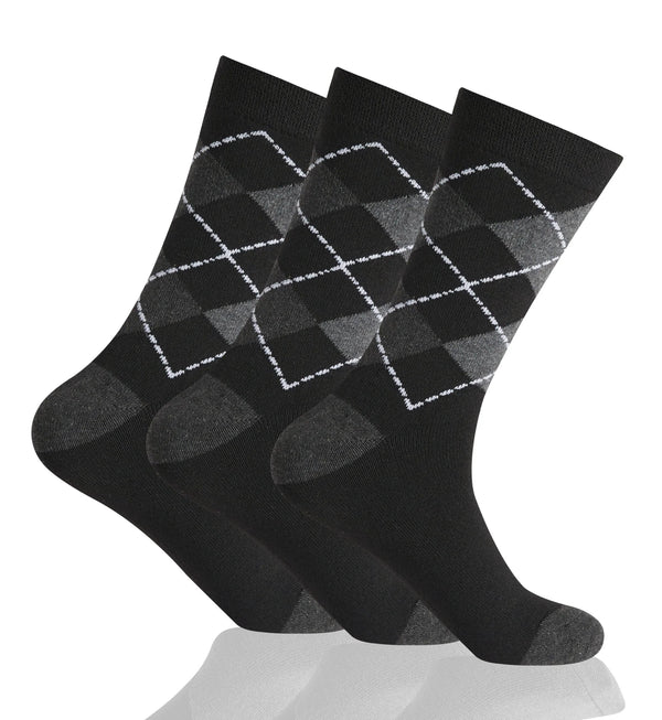 GC Men's Diabetic Comfort Argyle Socks – 12 Pack