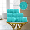 GC Greek Border Cotton Towels – Soft Absorbent Bathroom Towel Collection