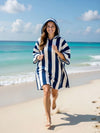 GC Adult Cabana Stripe Hooded Poncho