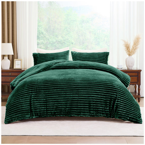 GC Modern Ribbed Duvet Cover Set