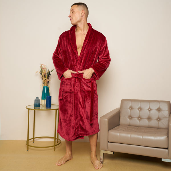 Fleece Plain Bathrobes for Men & Women