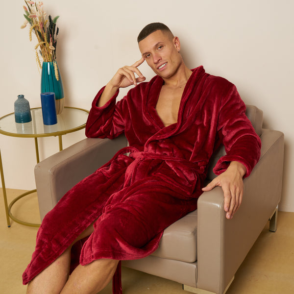 Fleece Plain Bathrobes for Men & Women
