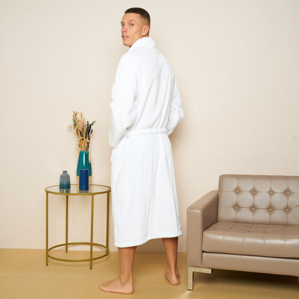 Fleece Plain Bathrobes for Men & Women