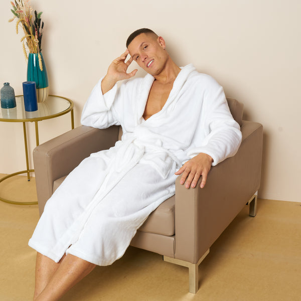 Fleece Plain Bathrobes for Men & Women