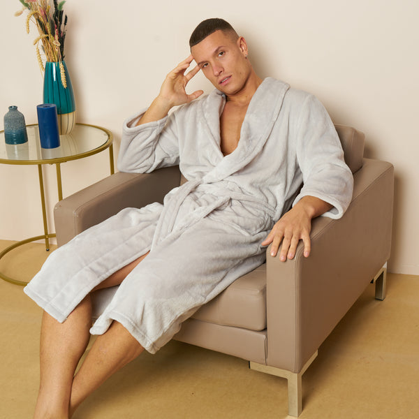 Fleece Plain Bathrobes for Men & Women