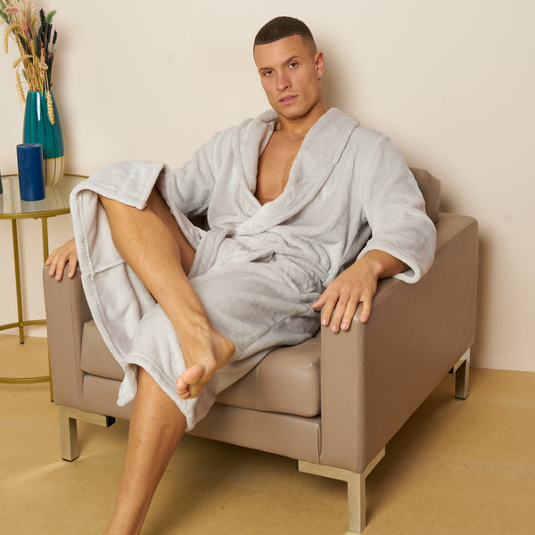 Fleece Plain Bathrobes for Men & Women