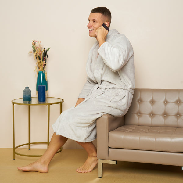 Fleece Plain Bathrobes for Men & Women