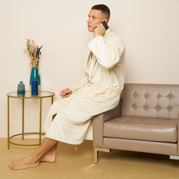Fleece Plain Bathrobes for Men & Women