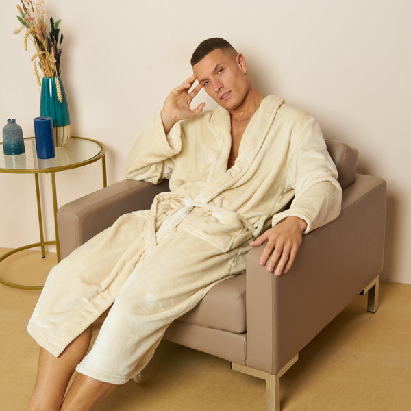 Fleece Plain Bathrobes for Men & Women