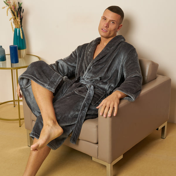Fleece Plain Bathrobes for Men & Women