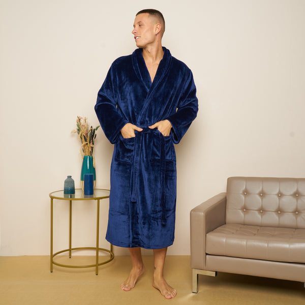 Fleece Plain Bathrobes for Men & Women