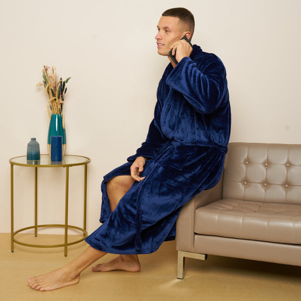 Fleece Plain Bathrobes for Men & Women
