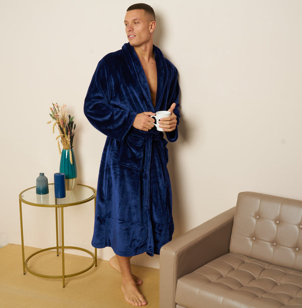 Fleece Plain Bathrobes for Men & Women