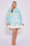 Printed Adult Hoodie - Fried Eggs Blue