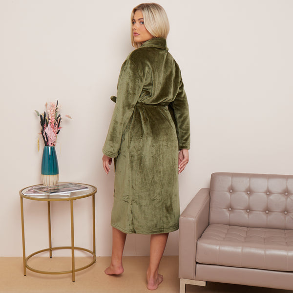 Fleece Plain Bathrobes for Men & Women