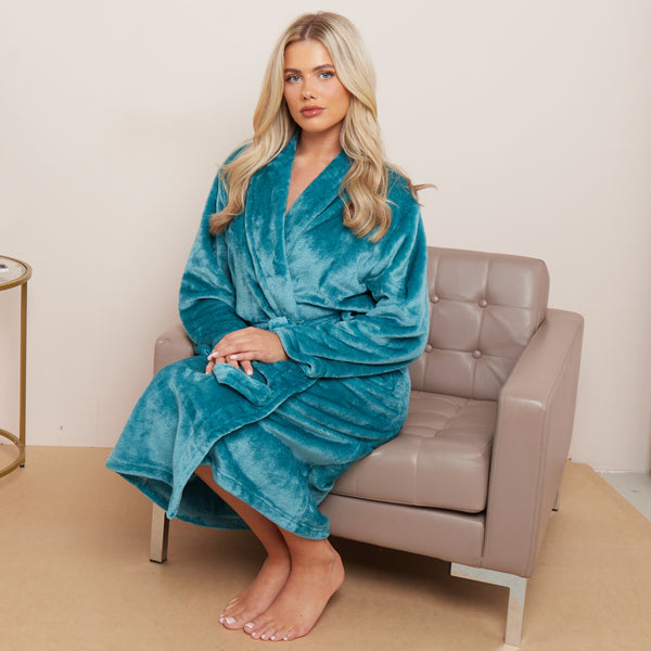 Fleece Plain Bathrobes for Men & Women