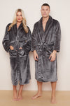 Fleece Plain Bathrobes for Men & Women