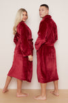 Fleece Plain Bathrobes for Men & Women