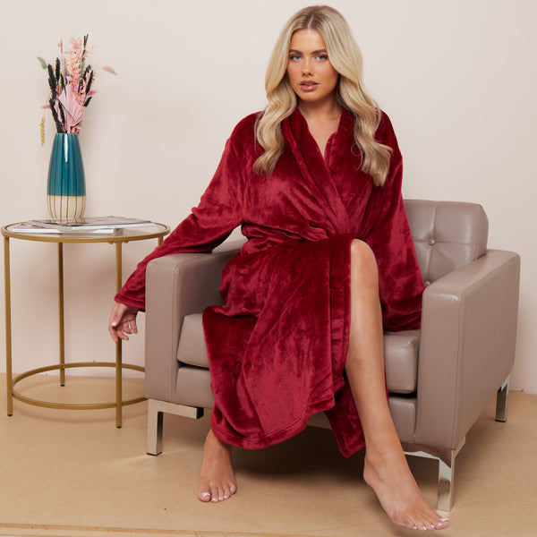 Fleece Plain Bathrobes for Men & Women