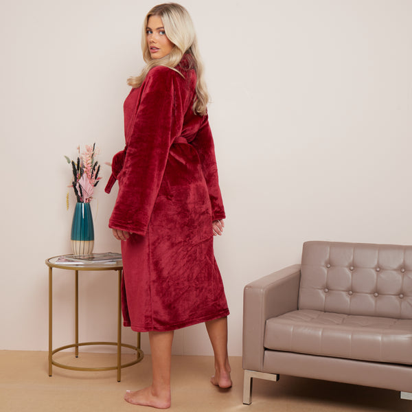 Fleece Plain Bathrobes for Men & Women