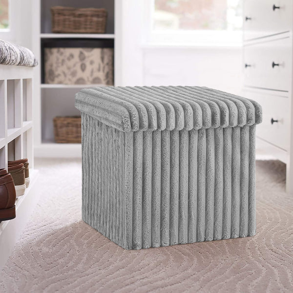 Ribbed Foldable Storage Box Grey
