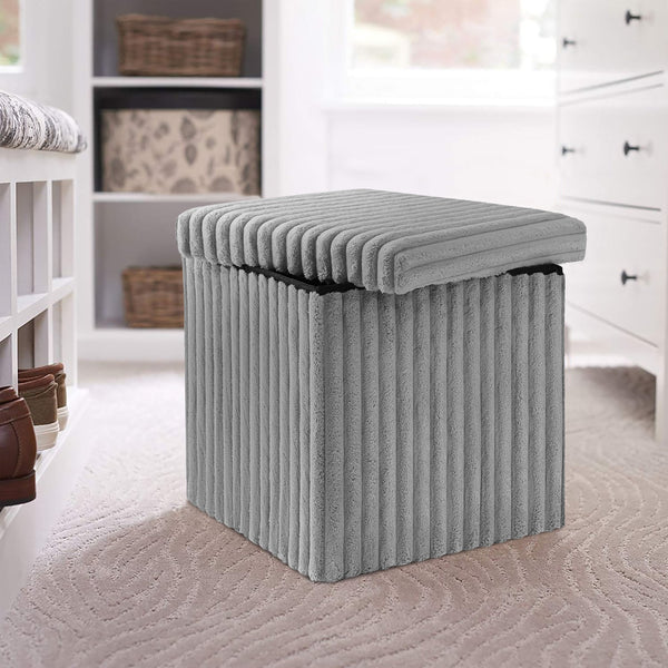 Ribbed Foldable Storage Box Grey