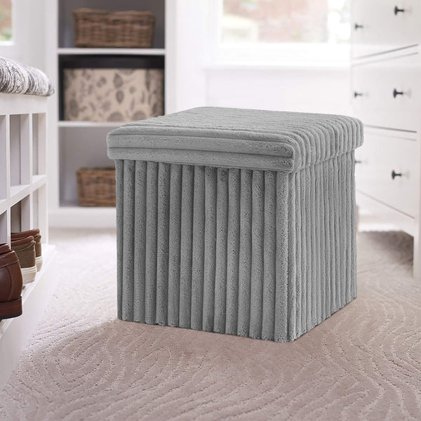 Ribbed Foldable Storage Box Grey
