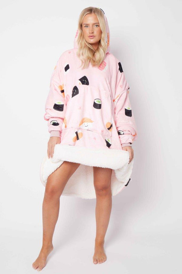 Printed Adult Hoodie - Sushi Pink
