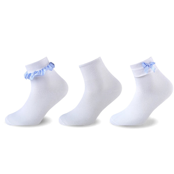 GC Girls' Lace Bow Socks – 12 Pack