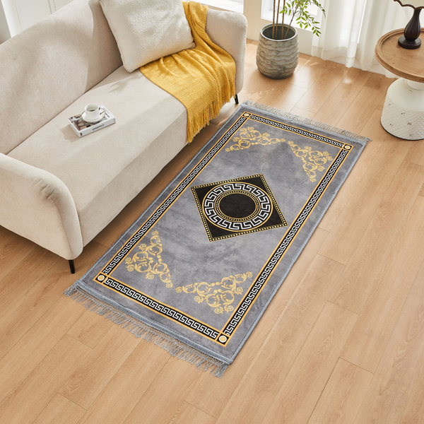 GC Luxury Greek Key Faux Fur Throw