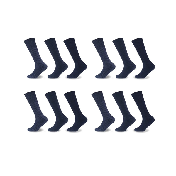 GC Men's Comfort Fit Cotton Long Hose Socks – 12 Pack