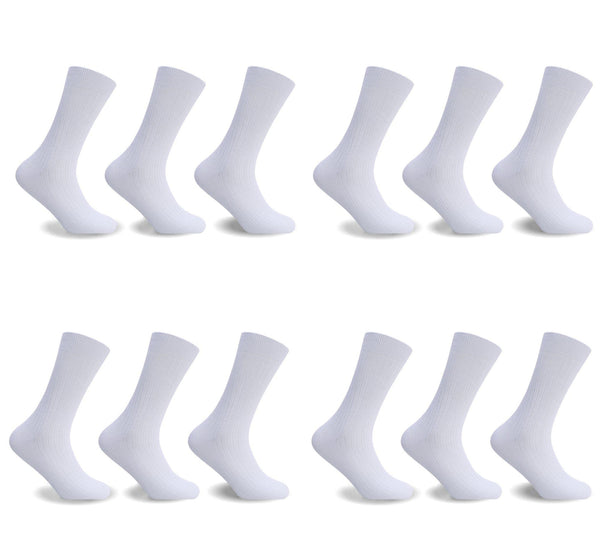 12pack Mens 100% Cotton Socks