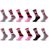 GC Women's Dot & Stripe Brushed Thermal Socks – 12 Pack