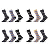 GC Men's Striped Non-Elastic Socks – 12 Pack